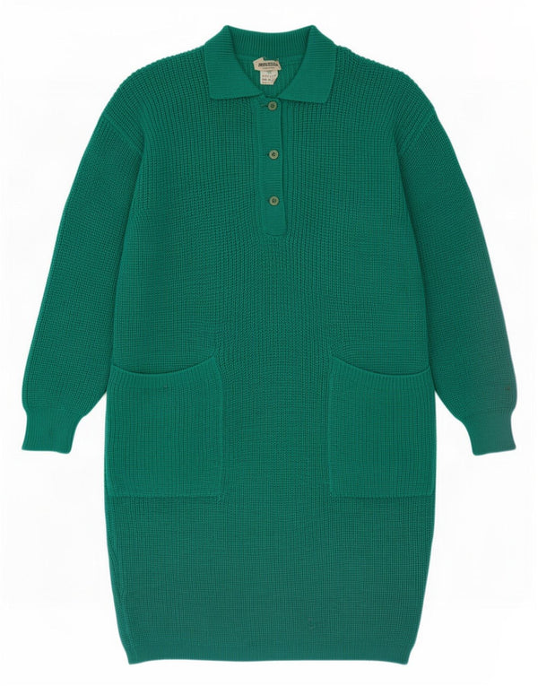 Marella Vestido tipo jersey holgado para mujer UK 44 Lana verde medio
