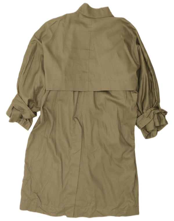 Zara Mujer Gabardina Extragrande UK 6 XS Algodón Caqui