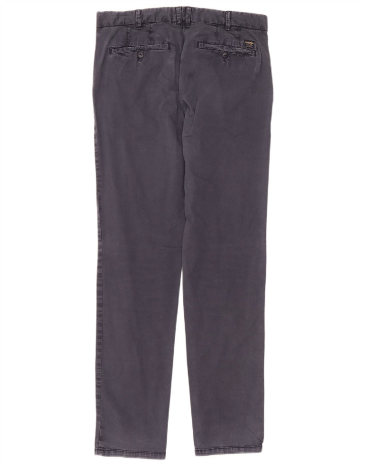 Blauer Mens Slim Chino Pantalones W32 L33 Azul Marino Algodón