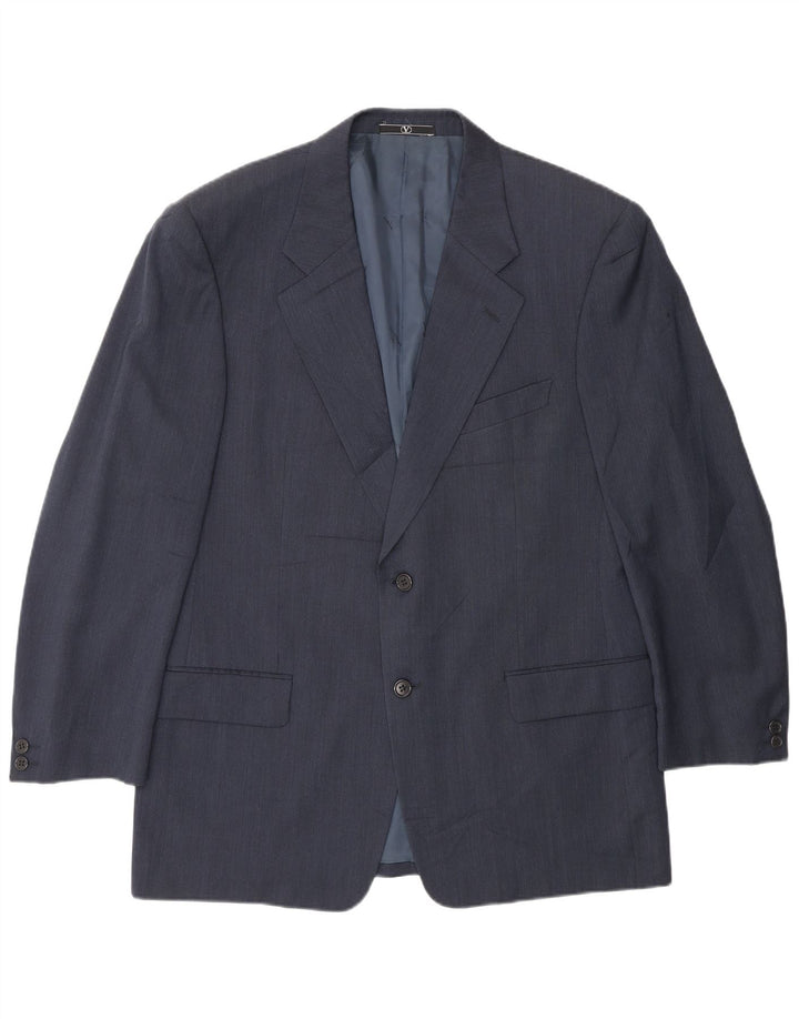 Valentino Chaqueta tipo blazer de 2 botones para hombre IT 52 XL Lana virgen azul marino
