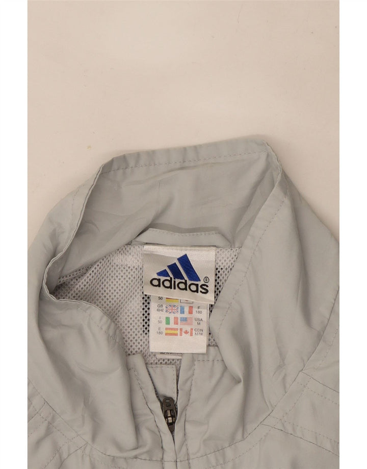 Adidas - Chaqueta de chándal para hombre, talla 40/42, color gris medio, poliéster