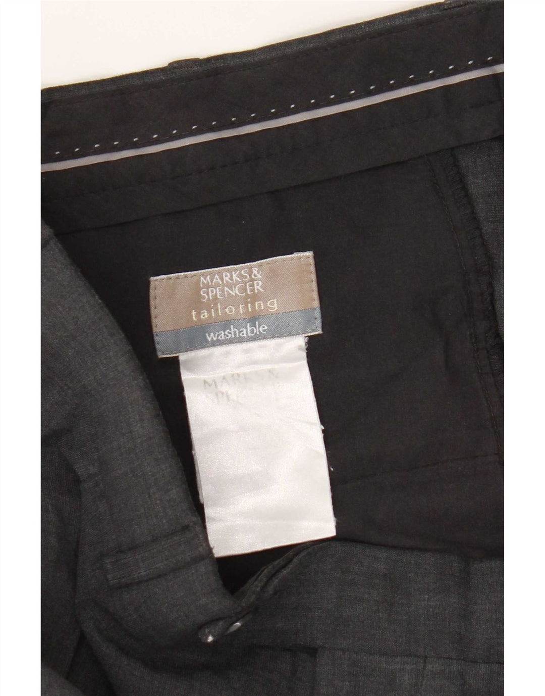 Marks & Spencer Pantalones de traje con pinzas para hombre W34 L28 Gris
