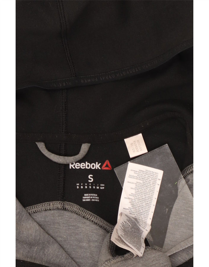 REEBOK Suéter con capucha y cremallera para hombre Pequeño Gris Colorblock Poliéster
