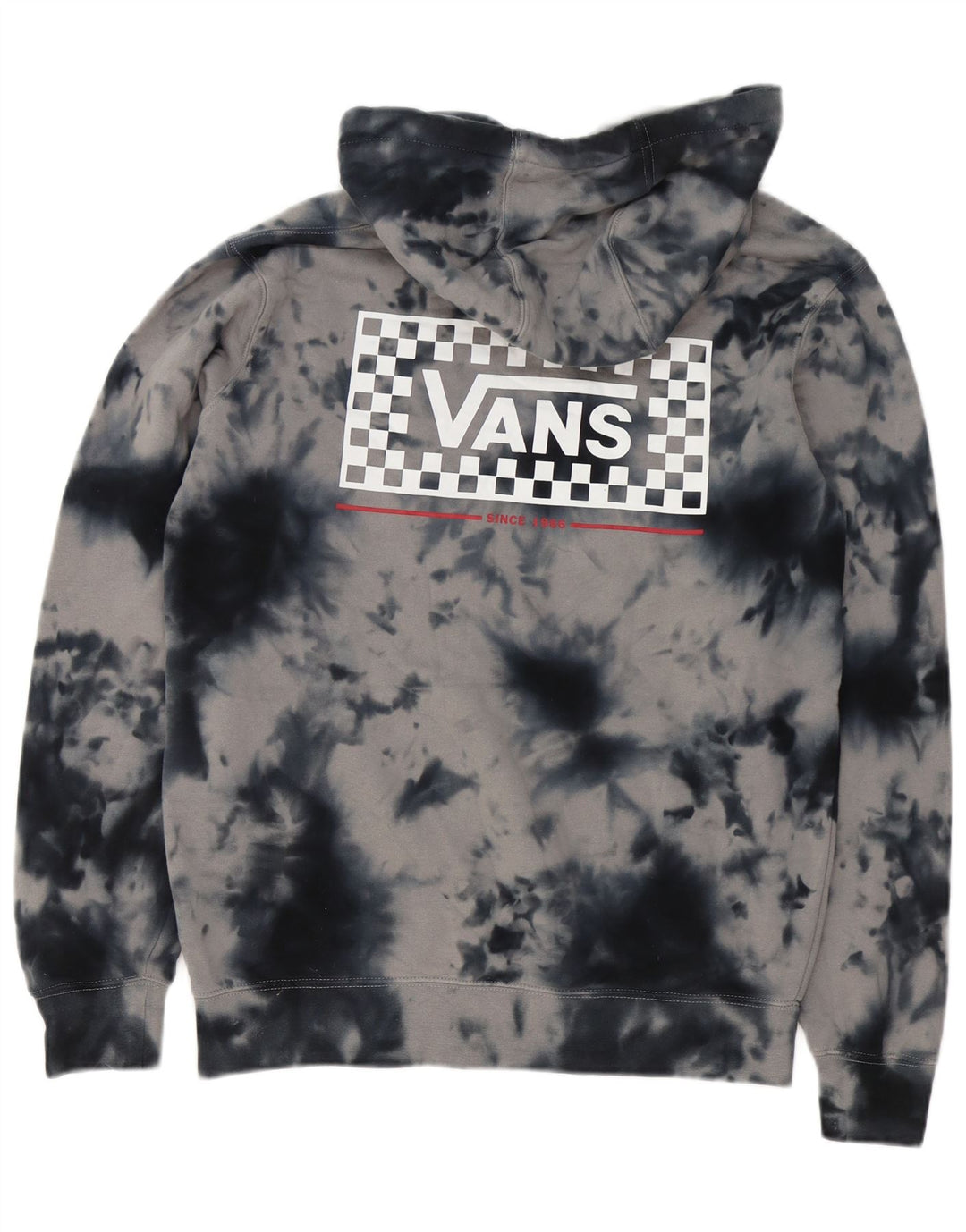 Vans Hombre Sudadera Con Capucha Gráfica Jersey Pequeño Gris Tie Dye Algodón