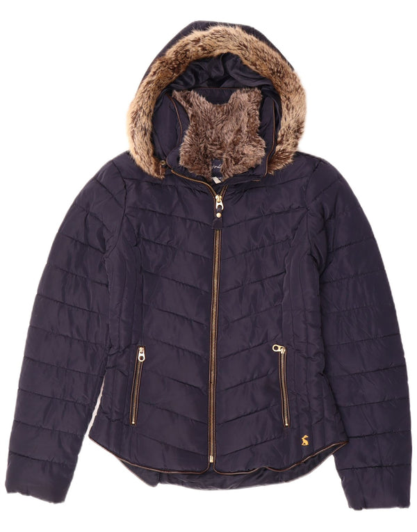 JOULES Chaqueta acolchada con capucha para mujer UK 8 Small Poliéster azul marino