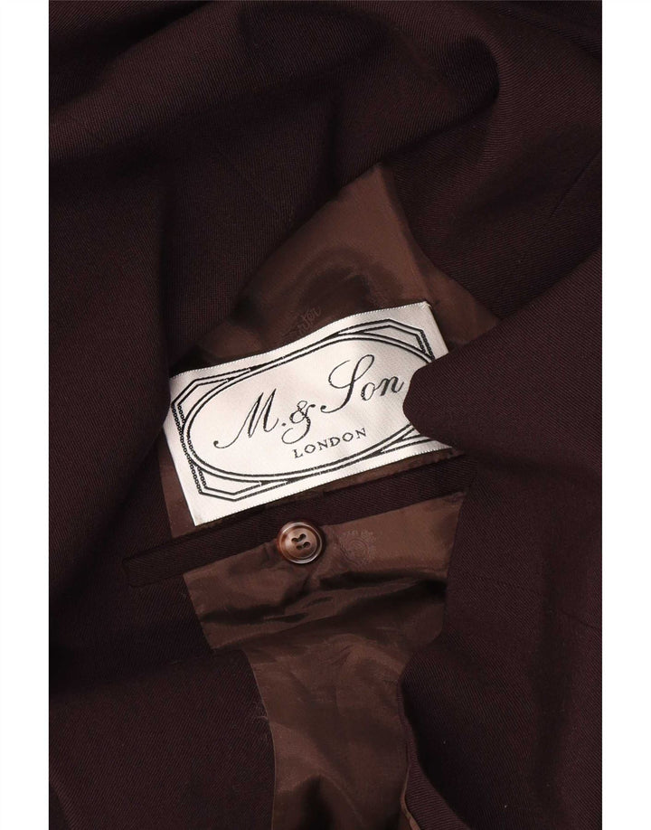 Vintage hombres doble pecho Blazer chaqueta Reino Unido 38 medio borgoña