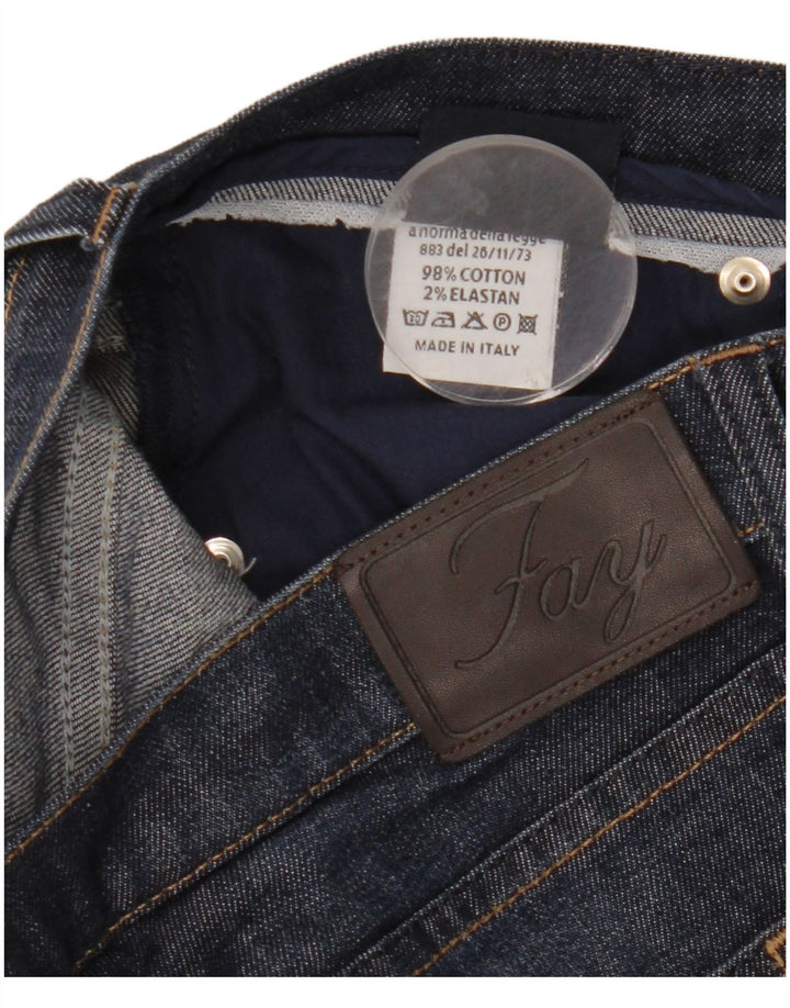 Vaqueros Rectos Mujer Fay W32 L28 Azul Marino Algodón