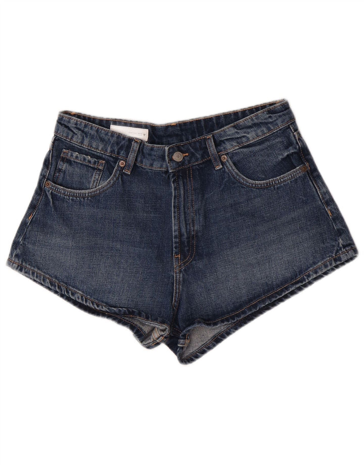 Zara Mujer Shorts Vaqueros EU 40 Medium W30 Azul