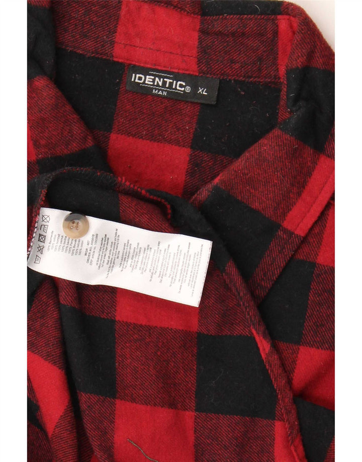 Camisa de franela idéntica para hombre XL Algodón a cuadros rojo