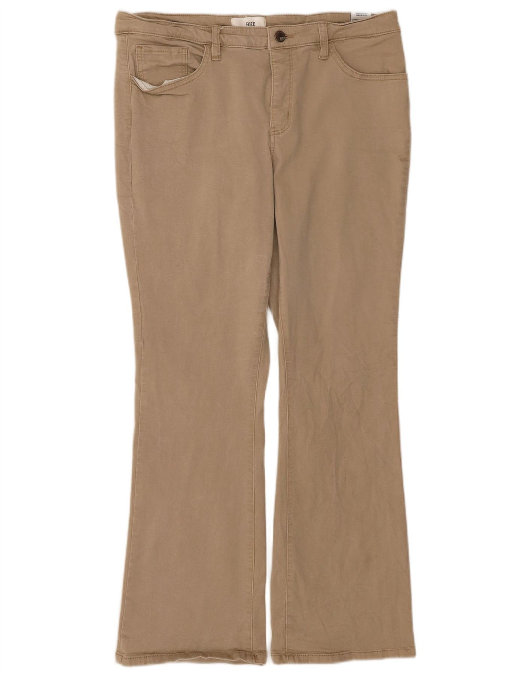 BKE Pantalones informales con corte de bota para mujer W33 L31 Algodón beige