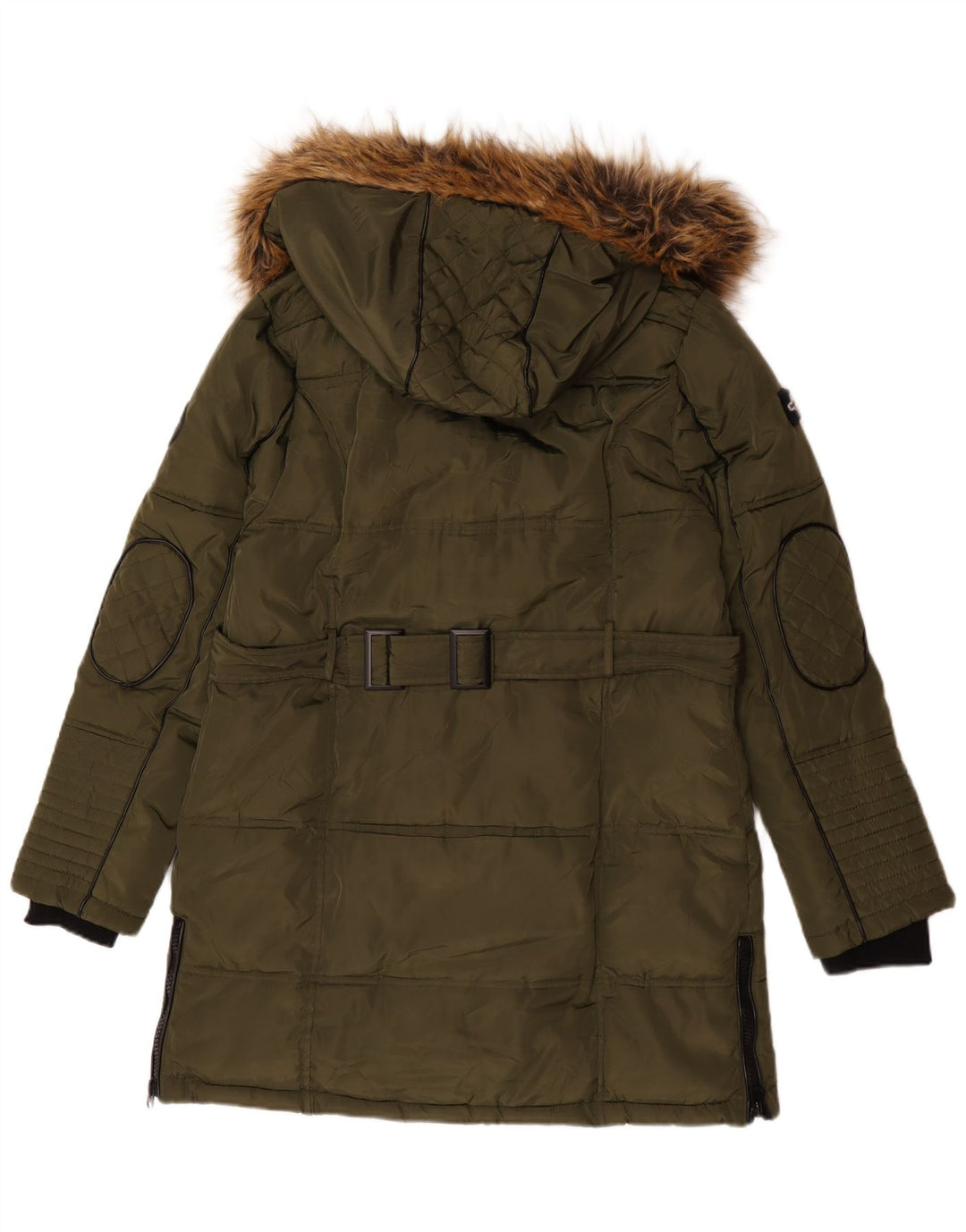 Chaqueta acolchada con capucha para mujer Noruega UK 46 Poliéster caqui grande