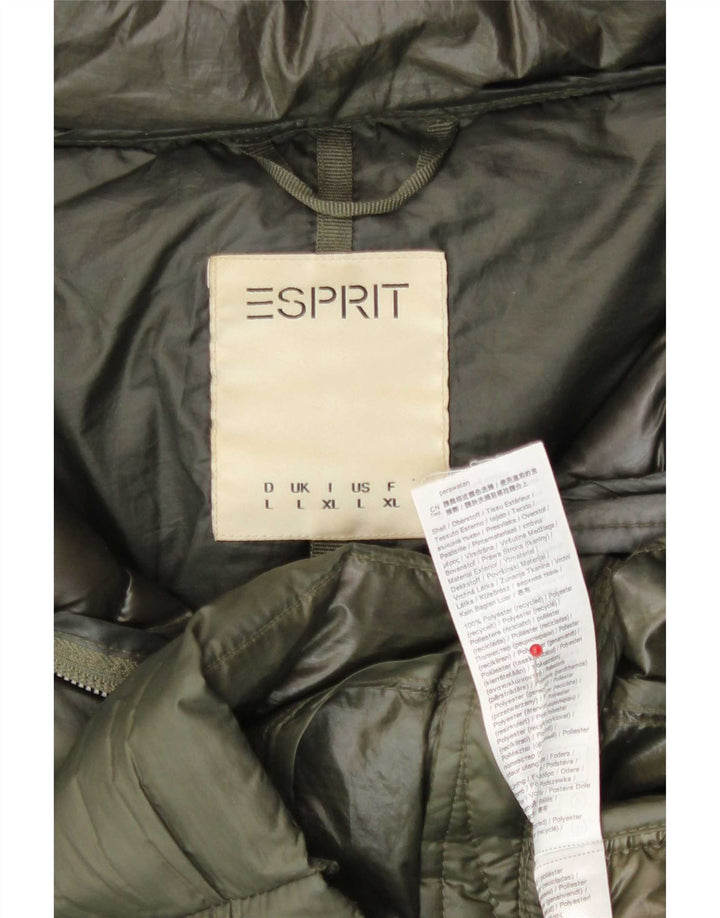 Esprit Chaqueta acolchada con capucha para mujer UK 46 Large Khaki