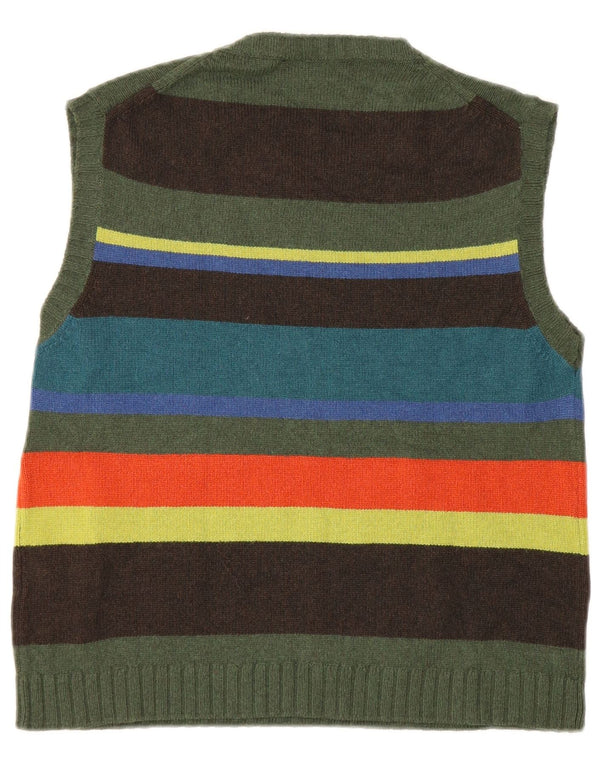 Gallo Chaleco para mujer Camiseta sin mangas UK 8 Small Lana a rayas verdes
