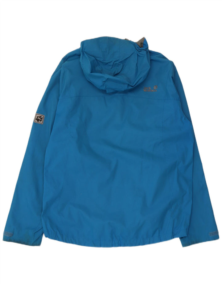 JACK WOLFSKIN Chaqueta impermeable con capucha para hombre UK 40 Large Blue Polyamide