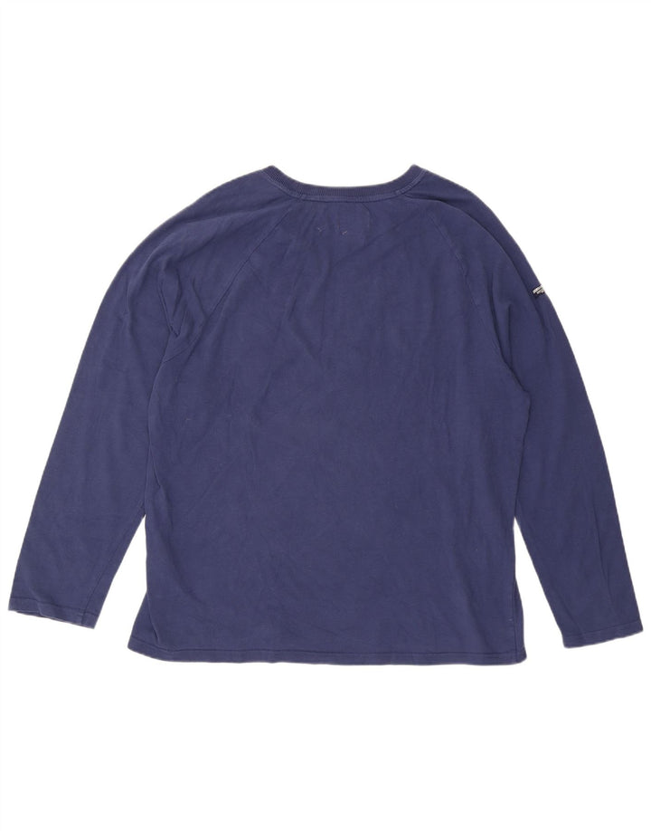 Superdry Top gráfico de manga larga para hombre 2XL Algodón azul marino