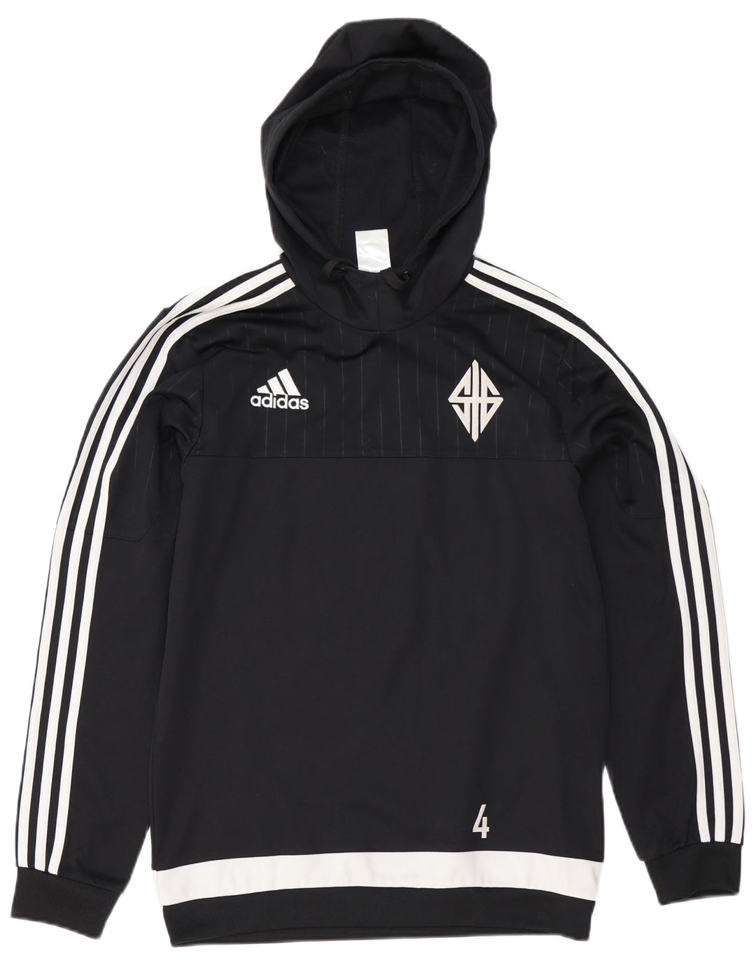 Adidas Hombre Sudadera Con Capucha Gráfica Jersey Pequeño Negro Colorblock Poliéster