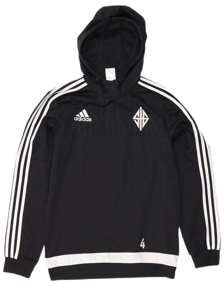 Adidas Hombre Sudadera Con Capucha Gráfica Jersey Pequeño Negro Colorblock Poliéster