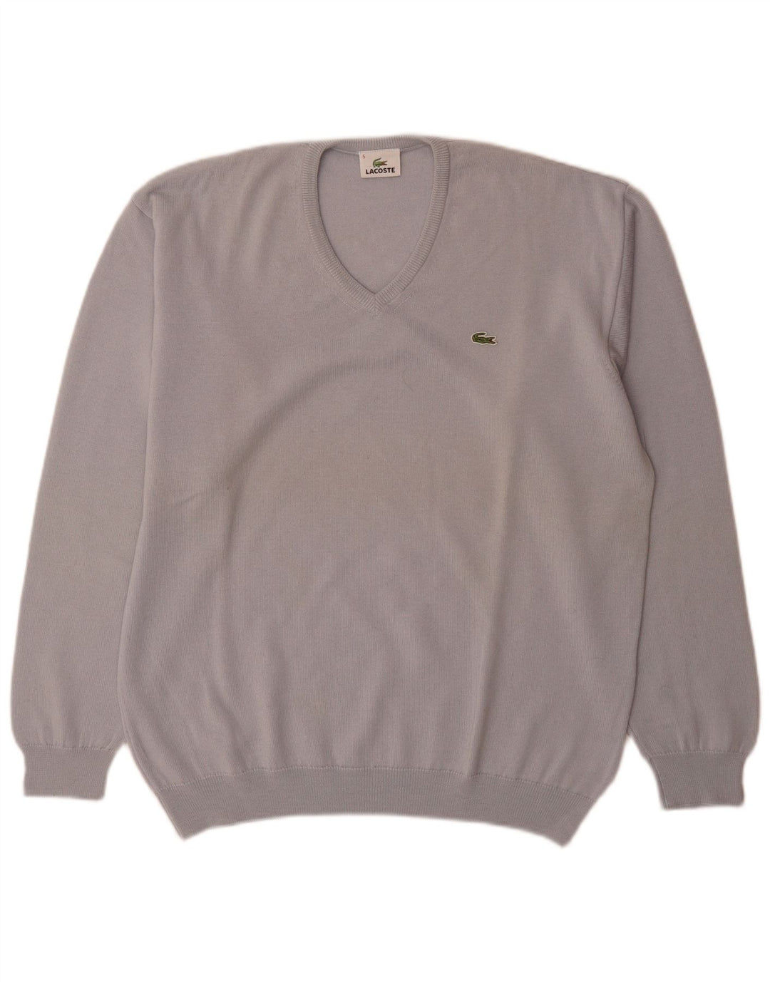 Lacoste - Jersey con cuello en V para hombre, talla 5, lana virgen azul grande
