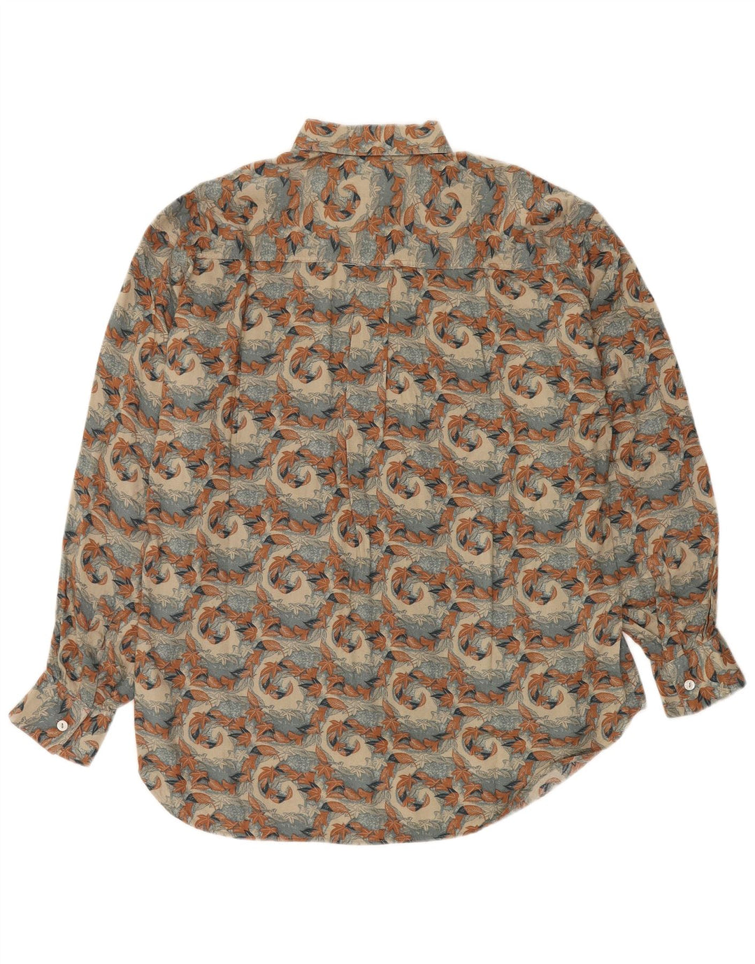 Camisa vintage para hombre Viscosa floral beige medio