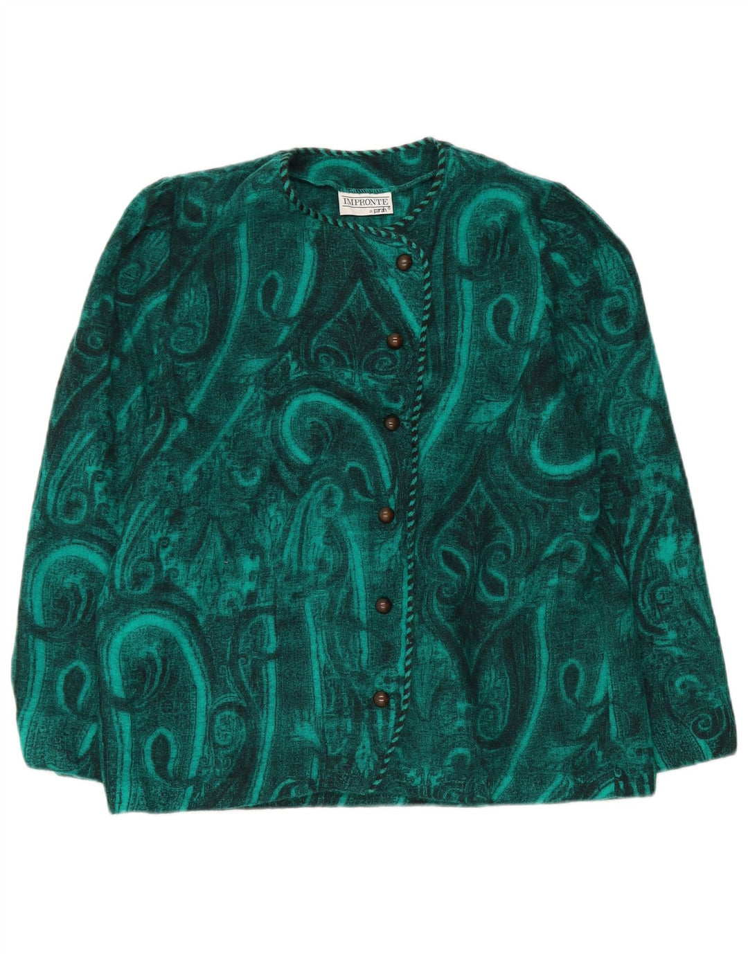Chaqueta tipo blazer de 6 botones para mujer Parah IT 44 Lana de cachemira verde medio