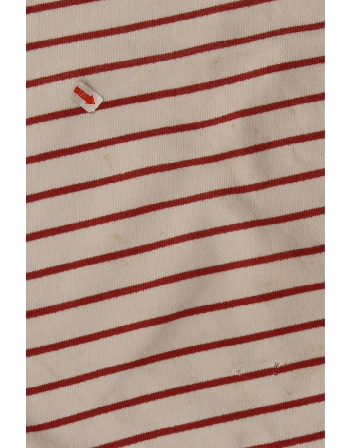 FAT FACE Top para Mujer Manga Larga UK 8 Pequeño Algodón a Rayas Blanco Roto