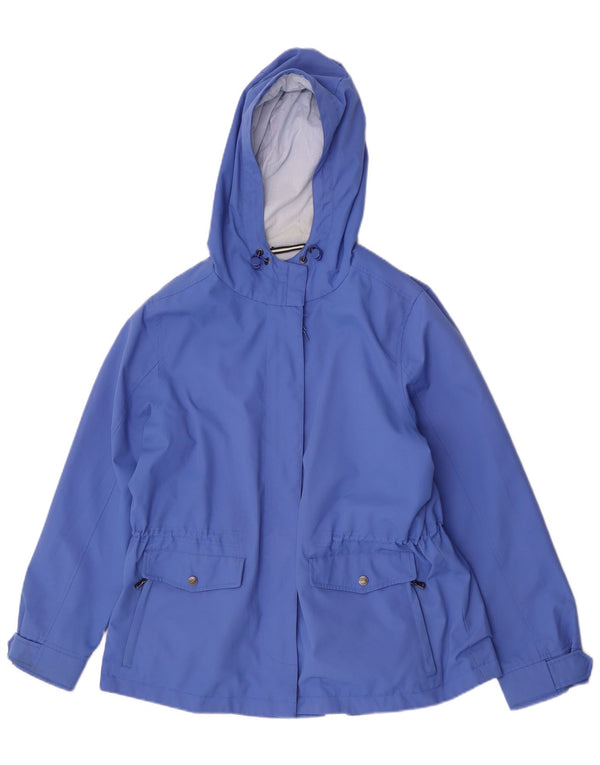 Crew Clothing Chaqueta impermeable con capucha para mujer UK 40 Poliéster azul grande