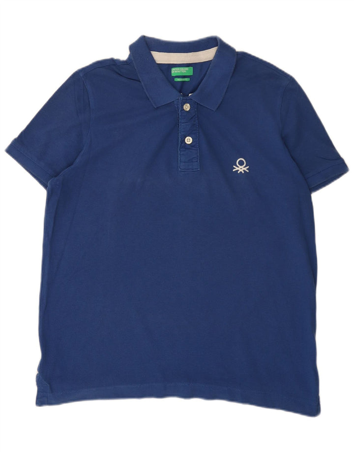 Benetton Polo Muscle Hombre XL Algodón Azul