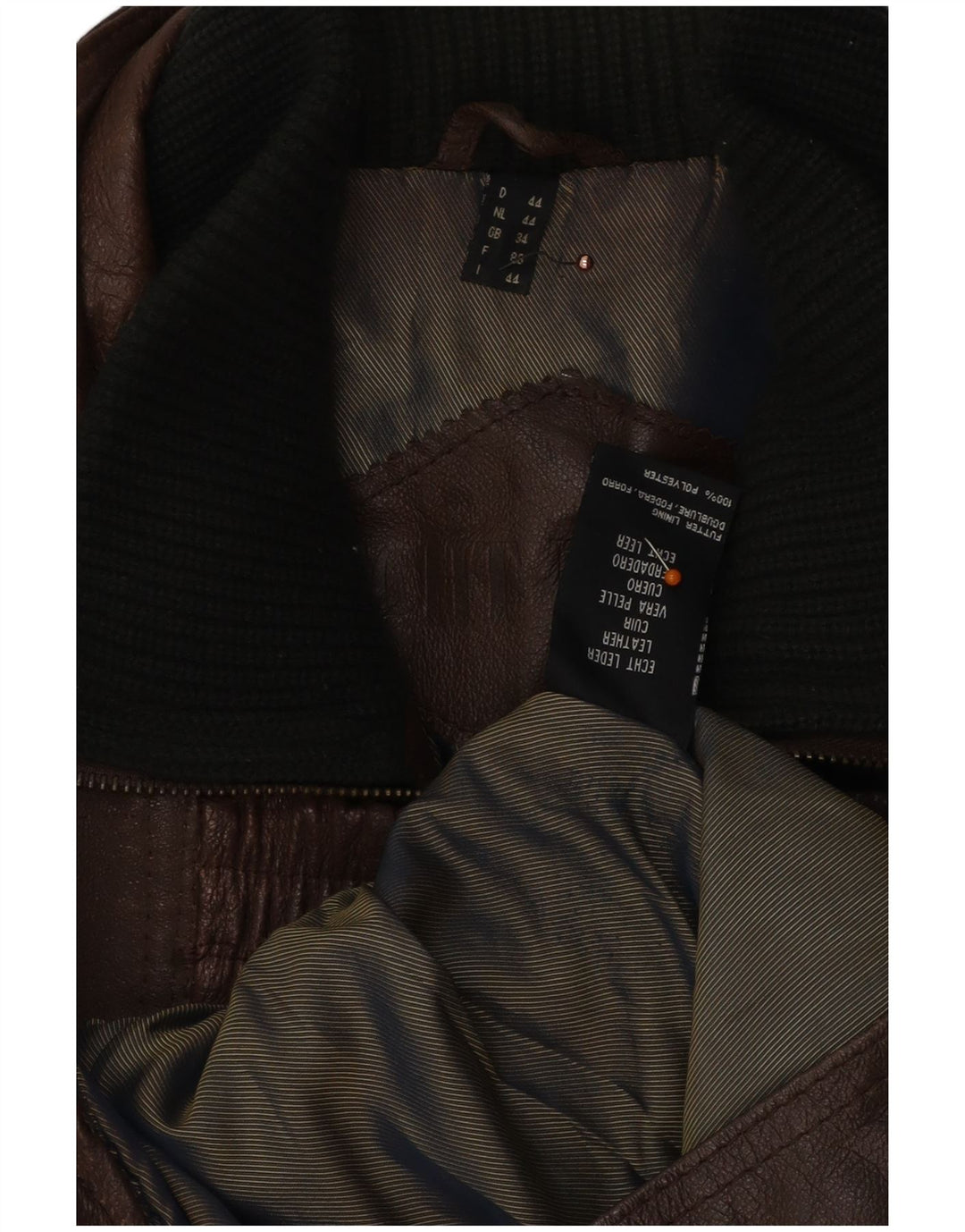 VINTAGE Chaqueta de cuero holgada para hombre Reino Unido 34 XS Cuero marrón