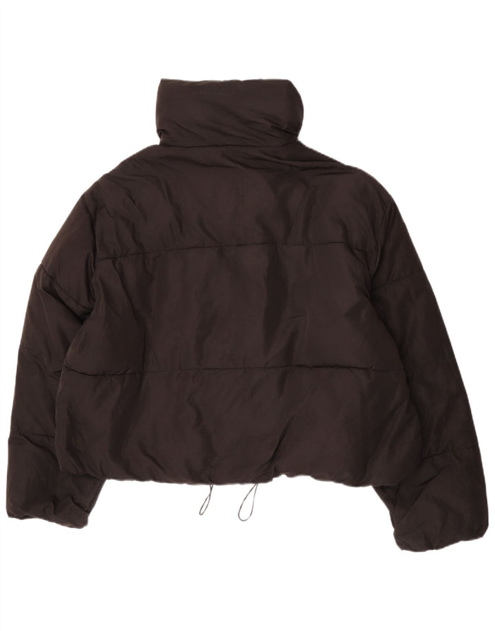 Zara Mujer Chaqueta Acolchada Corta Extragrande UK 40 XL Poliéster Negro