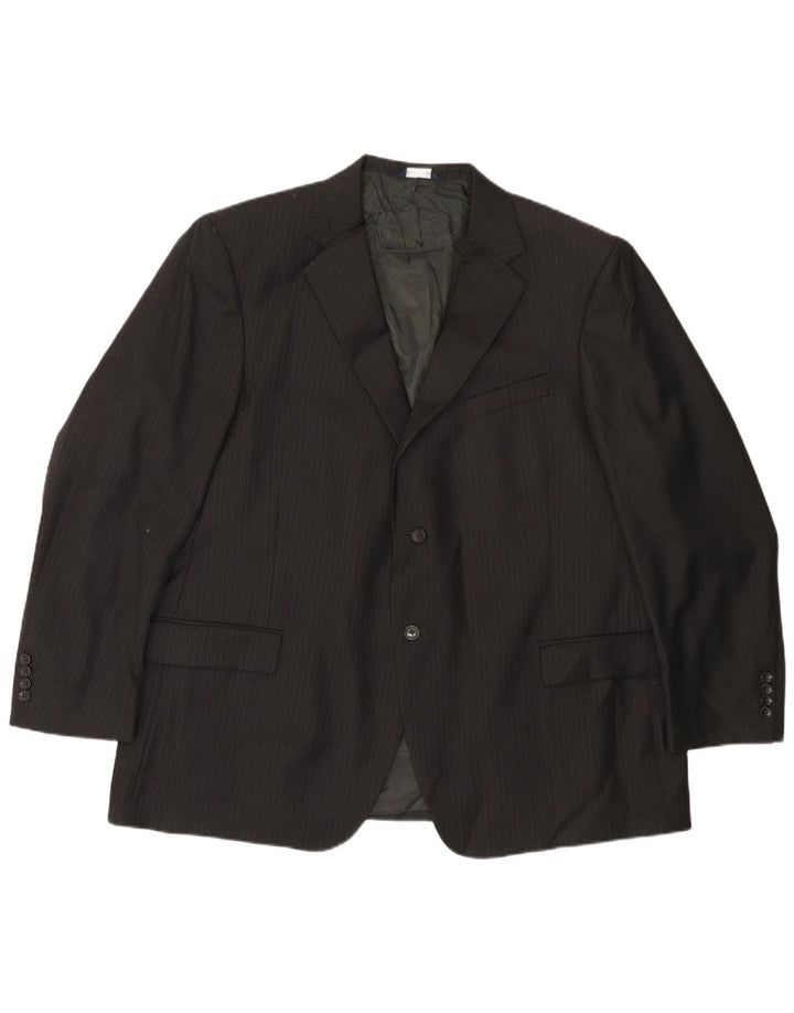 Dockers Chaqueta tipo blazer de 2 botones para hombre IT 50 grande de lana a rayas negras
