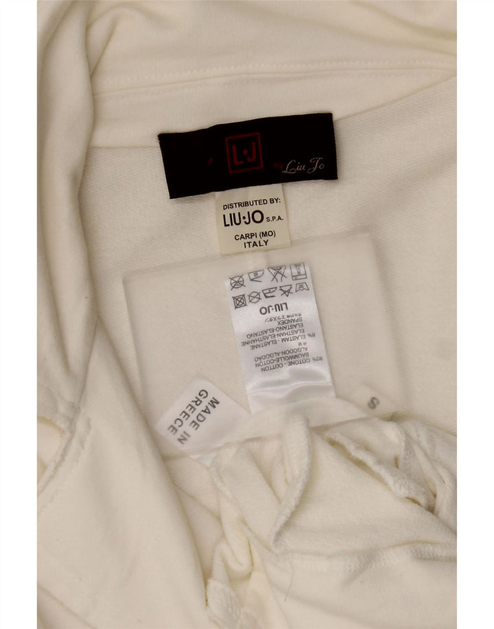 Liu Jo Chaqueta Blazer de 3 Botones para Mujer UK 10 Small White Cotton