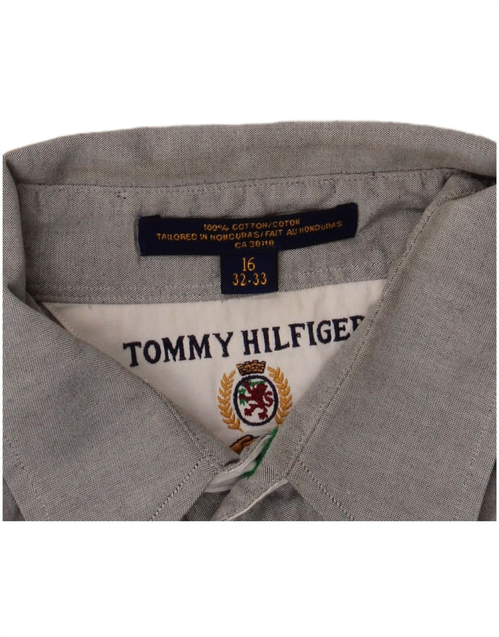 Camisa Tommy Hilfiger para hombre talla 16 algodón gris grande