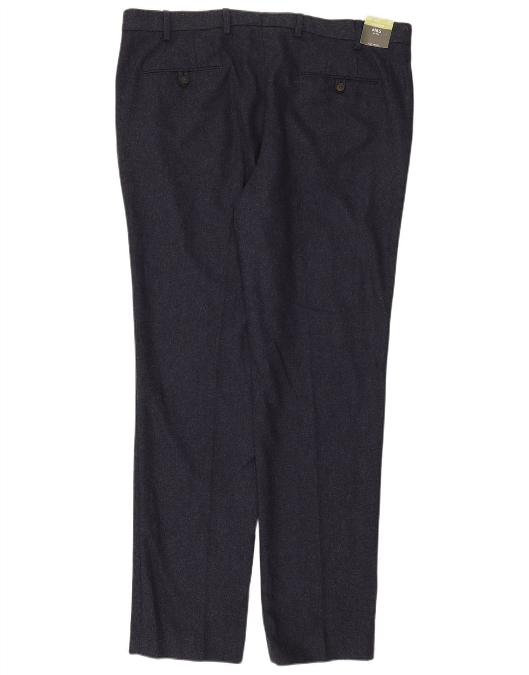 Marks & Spencer Pantalones chinos ajustados para hombre W40 L33 Lana azul marino