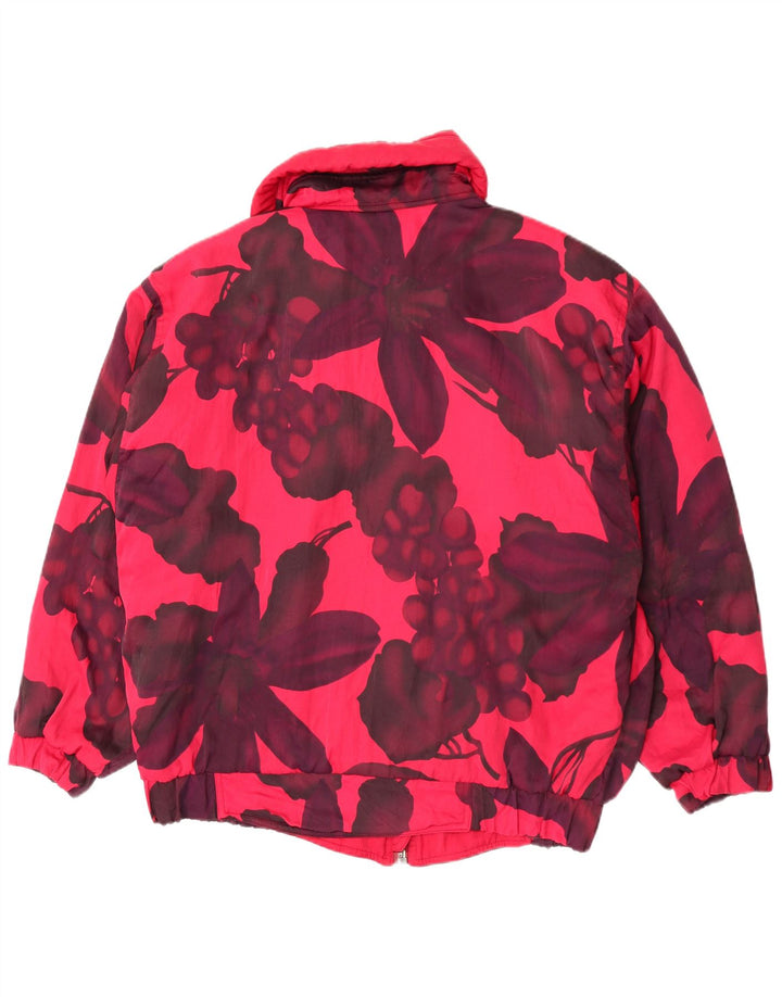 Belfe & Belfe Chaqueta de esquí extragrande para mujer UK 46 Large Pink Floral Nylon
