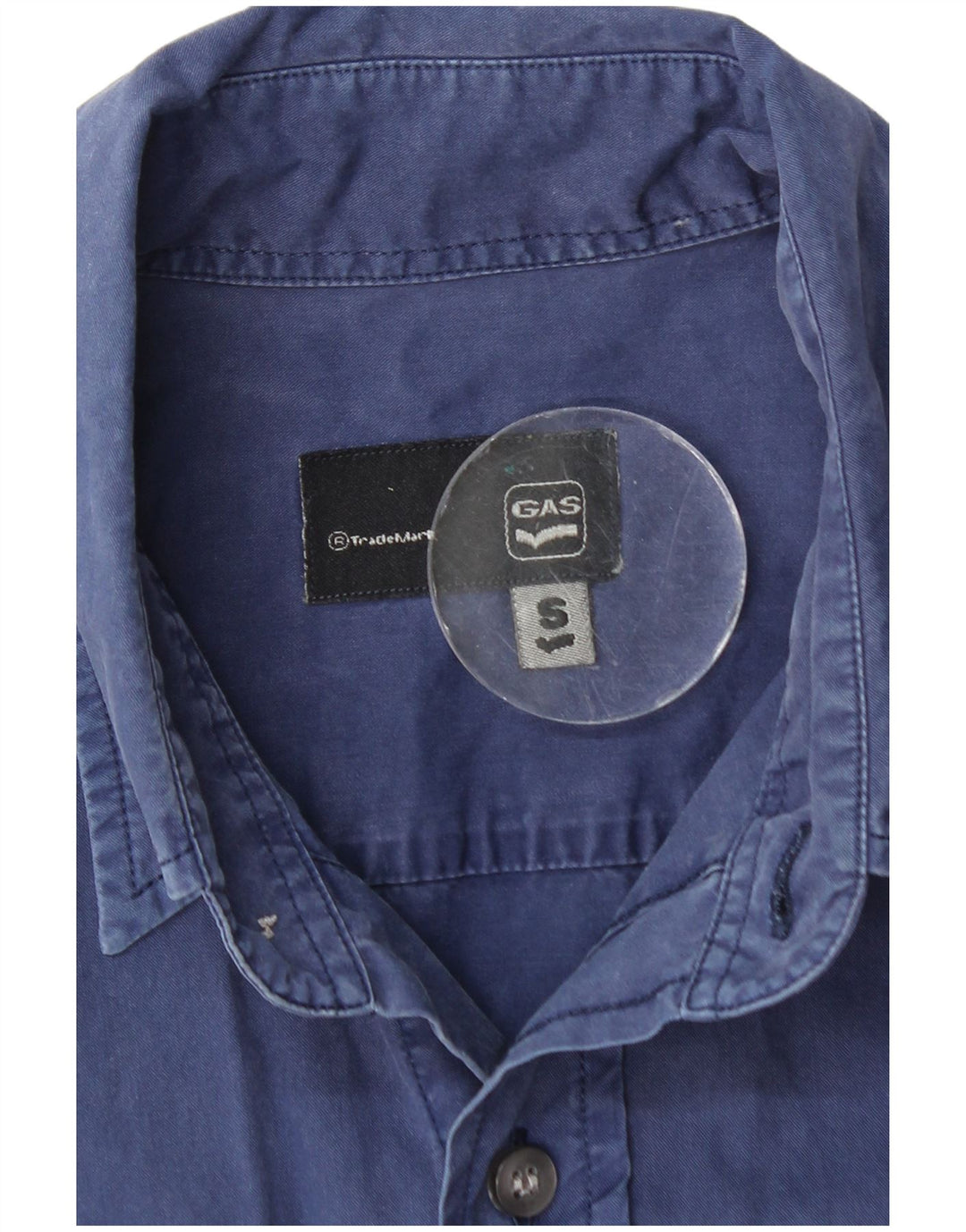 Camisa Gas Hombre Pequeña Azul Marino Algodón