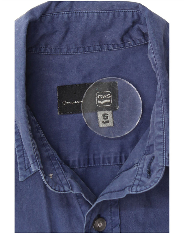 Camisa Gas Hombre Pequeña Azul Marino Algodón