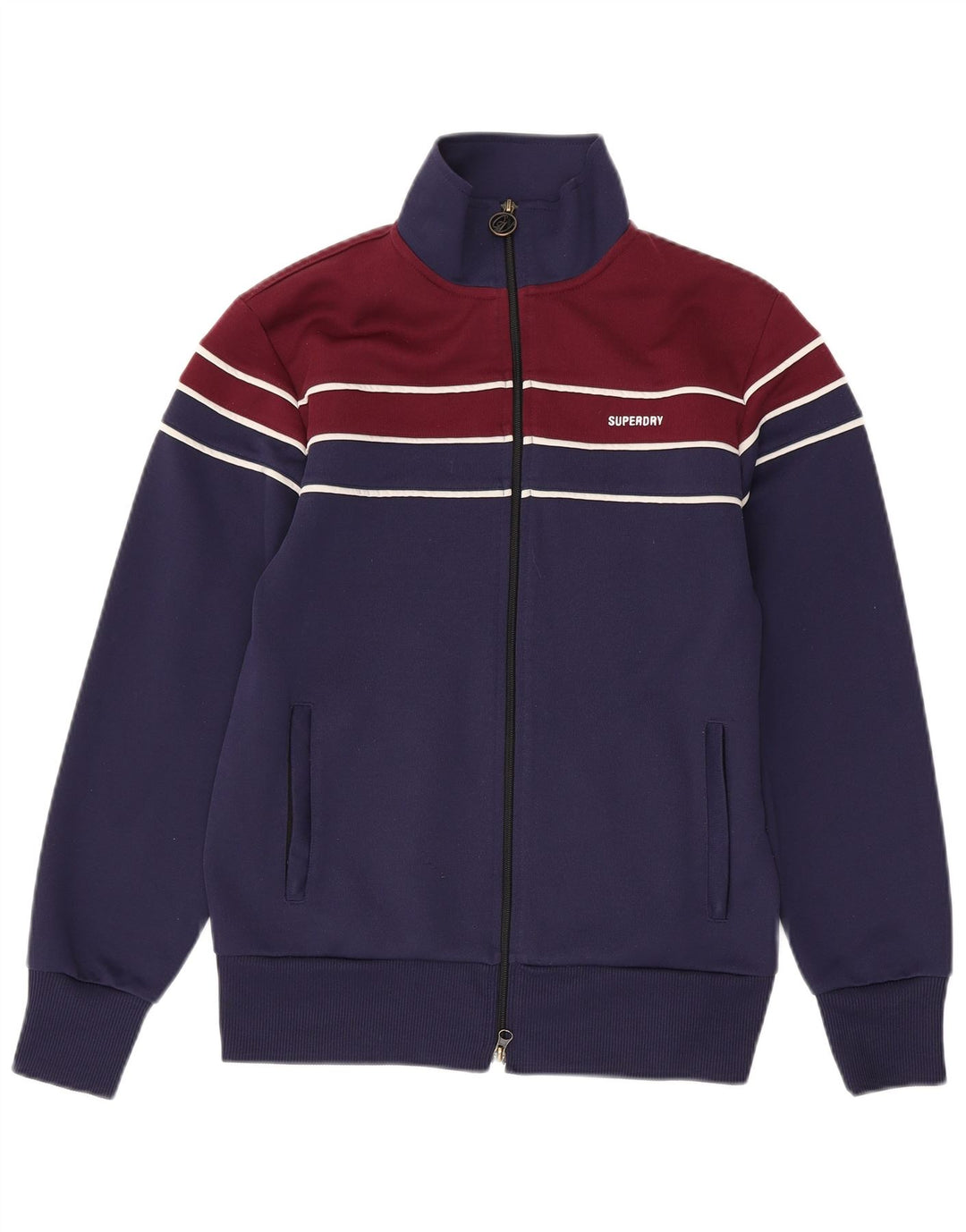 SUPERDRY Chaqueta de chándal para hombre XS Azul marino Colorblock Poliéster