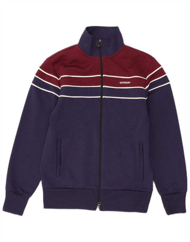 SUPERDRY Chaqueta de chándal para hombre XS Azul marino Colorblock Poliéster