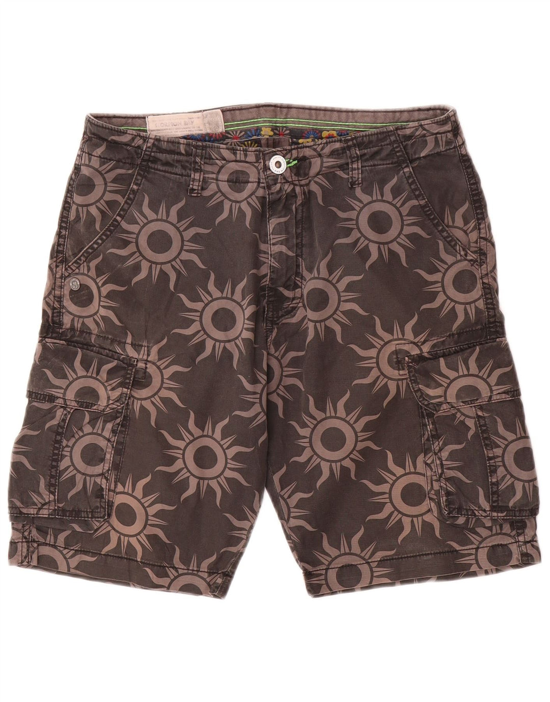 Pantalones cortos tipo cargo para hombre Scorpion Bay W31 Algodón geométrico gris medio