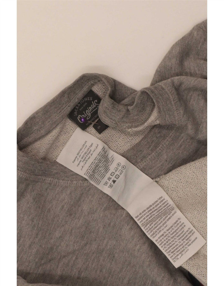 Jack & Jones Hombre Sudadera Gráfica Jumper Small Gris Algodón