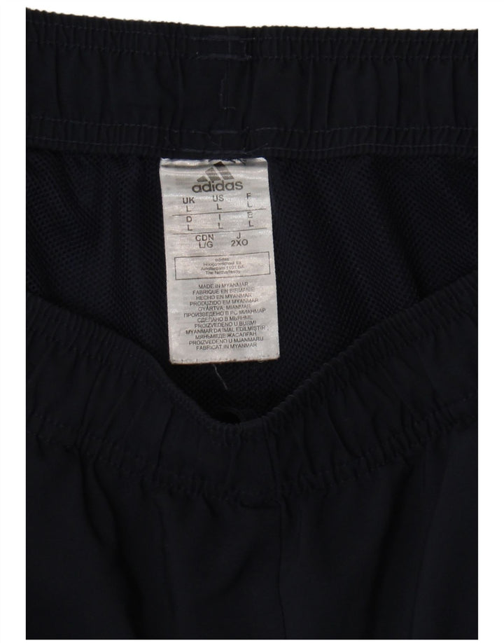 Adidas - Pantalones cortos deportivos para hombre, talla grande, poliéster, color azul marino