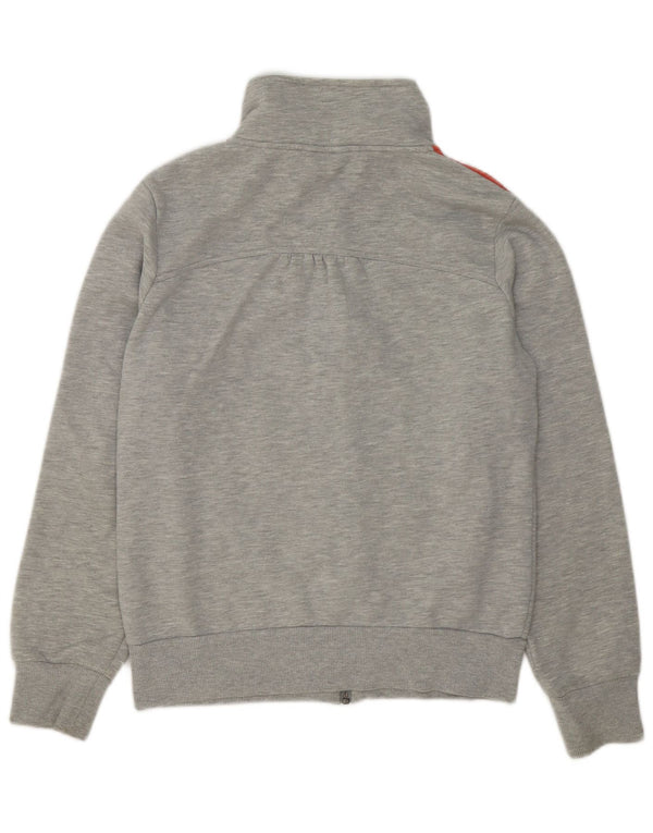 Adidas Mujer Gráfico Chándal Top Chaqueta Reino Unido 16 Grande Gris Algodón