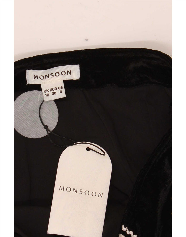 Monsoon Minifalda para mujer UK 40 Small W27 Poliéster floral negro