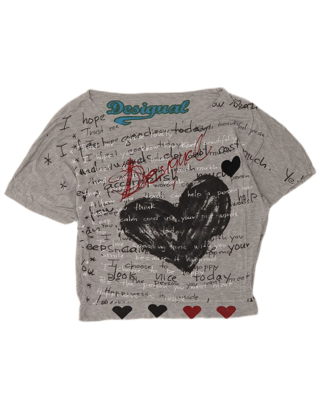 Desigual - Camiseta gráfica para mujer, talla 40, color gris medio