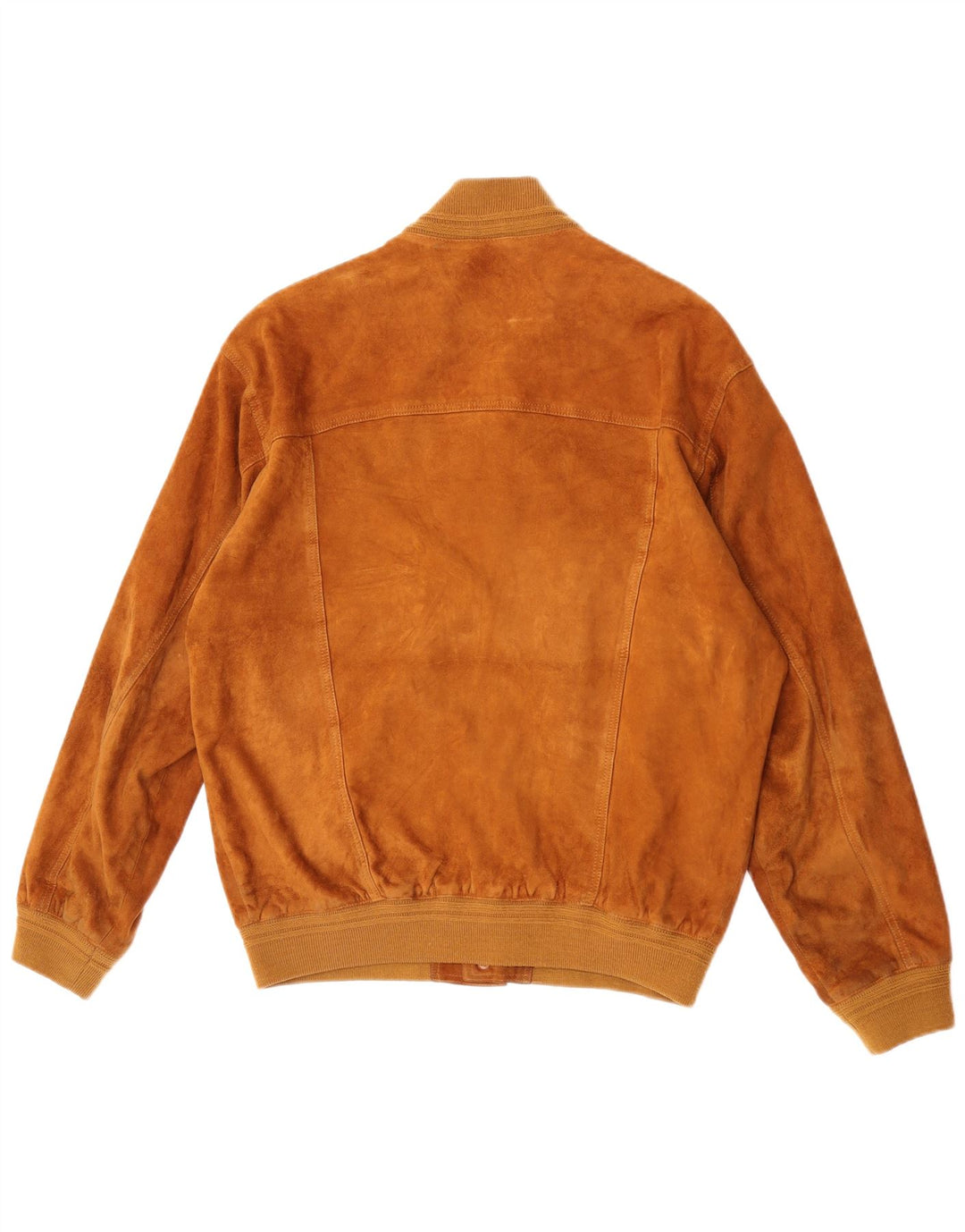 Vintage hombres ante bomber chaqueta IT 52 cuero beige grande