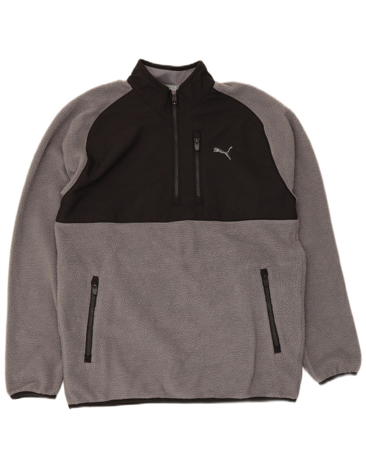 Puma Jersey De Polar Con Cremallera Y Cuello Para Hombre Poliéster Color Block Gris Medio