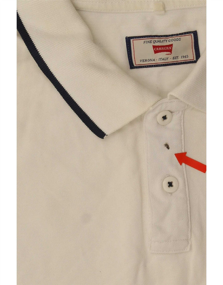 Polo Carrera Hombre Regular Fit XL Blanco Rayas