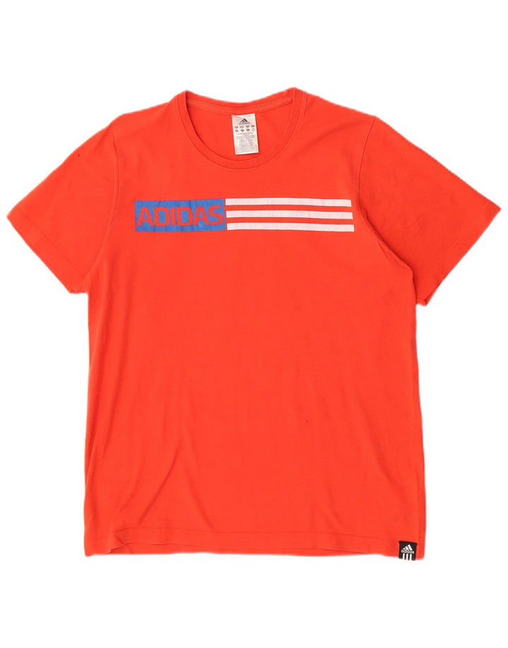 Adidas - Camiseta gráfica para hombre, color rojo medio, algodón