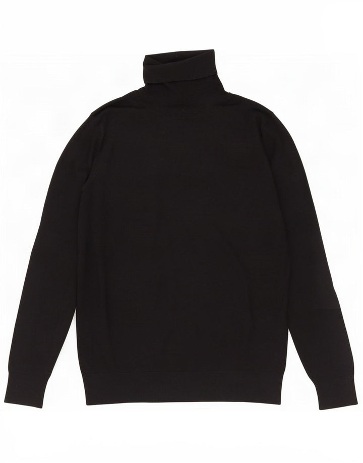 Massimo Dutti Jersey de cuello vuelto para mujer UK 44 Large Seda Negra