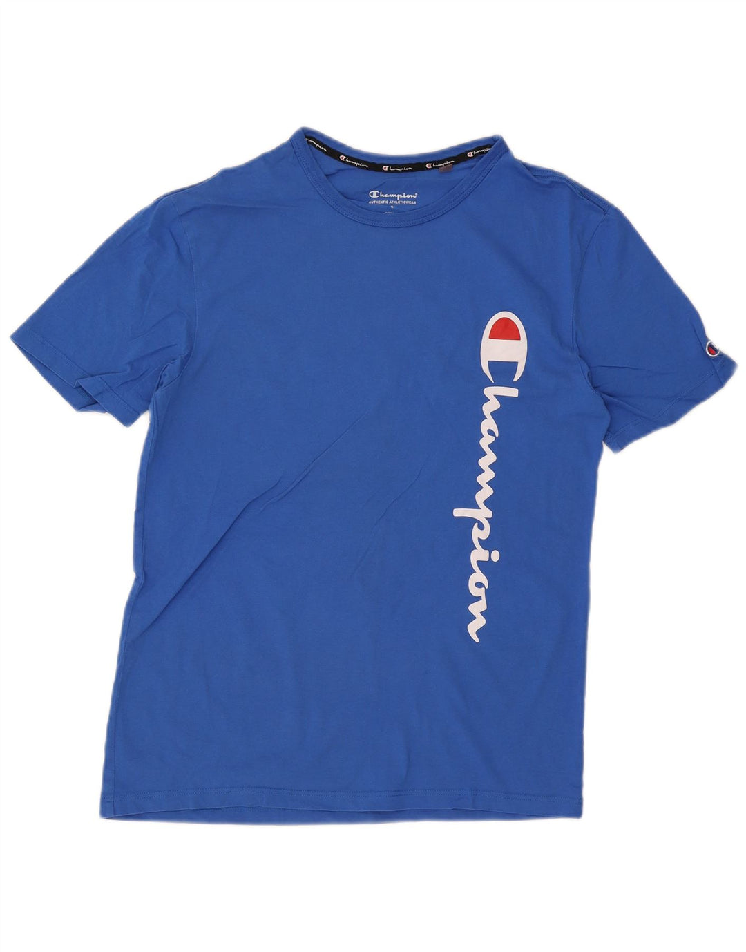 Champion Camiseta gráfica para hombre Top Small Blue Cotton